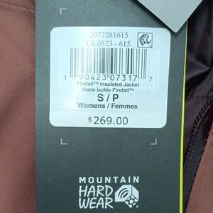 Mountain Hardwear Womens Small Firefall Insulated Jacket - Brown